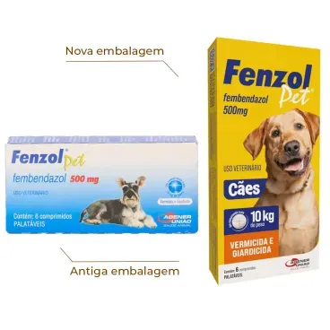 Vermifugo Fenzol Pet 500mg para Caes de_para